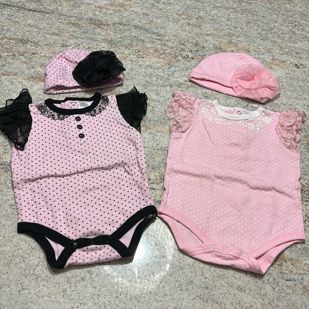 10/$30 Baby Essentials Lace and Tulle Onesies with matching hats